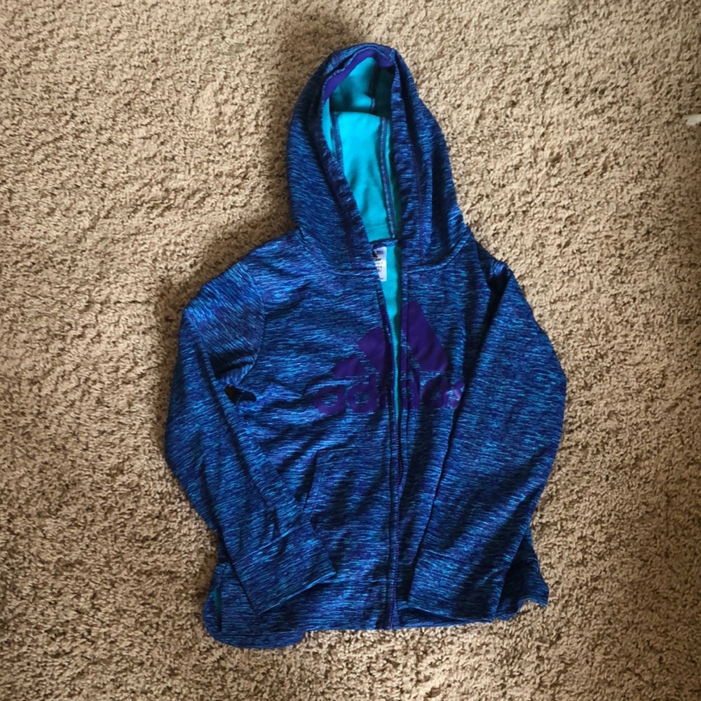 Girls purple and blue Adidas jacket size 6x